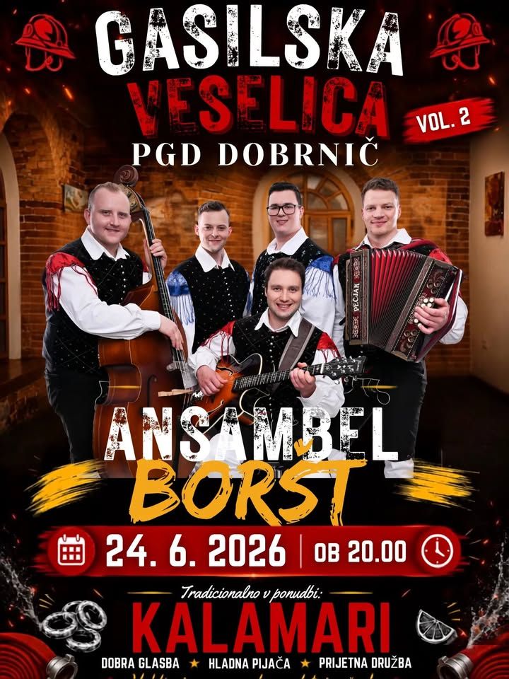GASILSKA VESELICA VOL. 2 v PGD Dobrnič z ansamblom Boršt