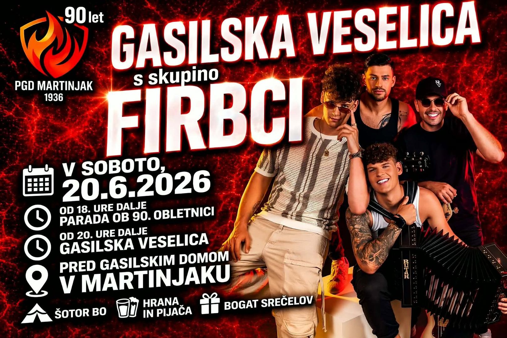 Gasilska veselica PGD Martinjak s skupino Firbci
