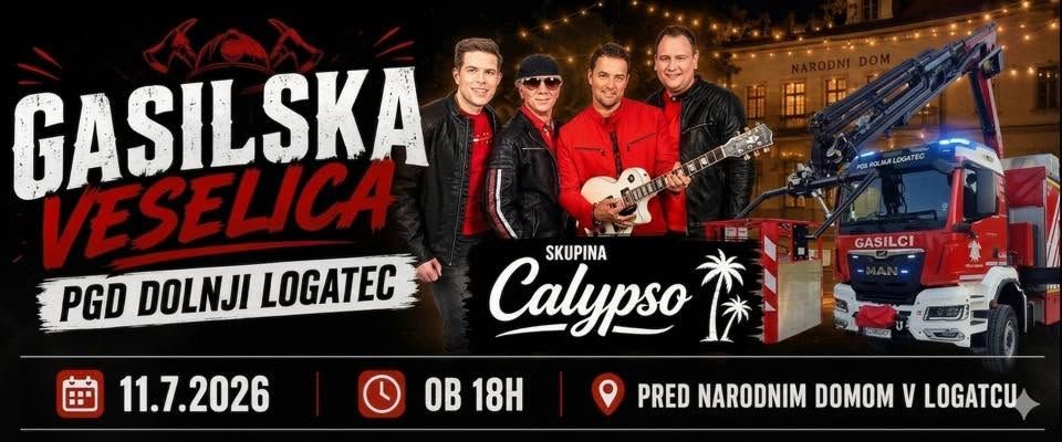 Gasilska veselica s skupino Calypso | bogat srečelov | čevapčiči | ples na asfaltiranem igrišču