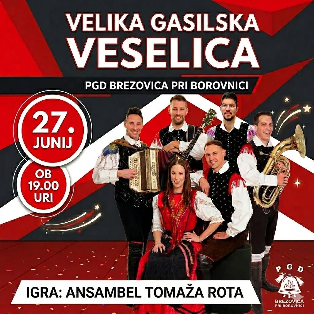 Gasilska veselica z ansamblom Tomaža Rota