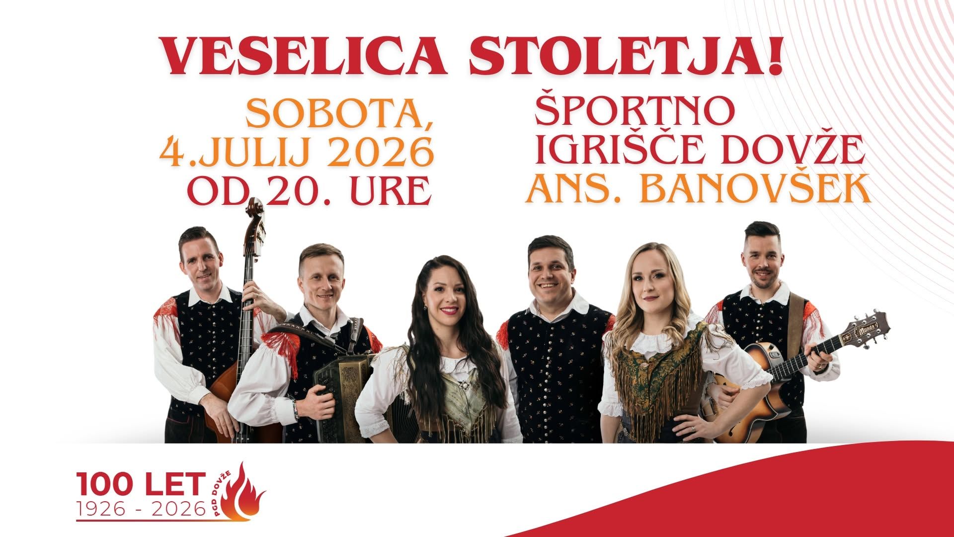 VESELICA STOLETJA z ans. Banovšek - 100 LET PGD Dovže