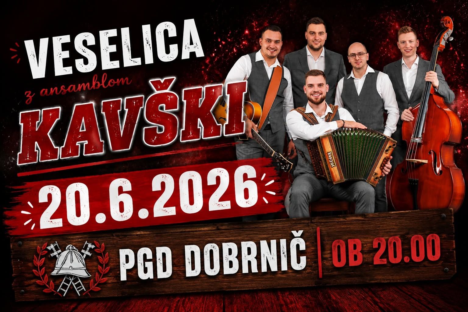 Gasilska veselica PGD Dobrnič z ansamblom Kavški