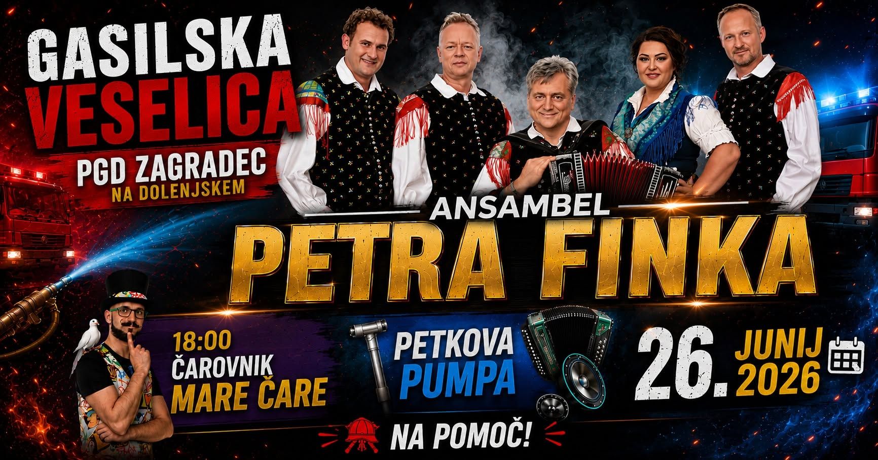GASILSKA VESELICA I Ansambel Petra Finka I PGD Zagradec na Dolenjskem