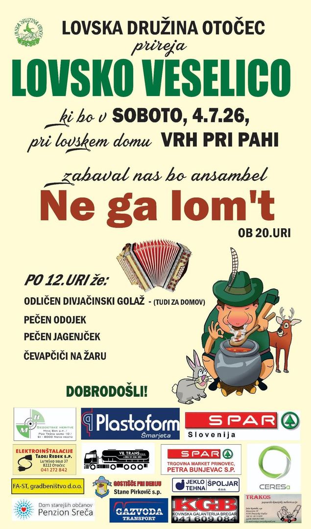 🌲🦌LOVSKA VESELICA OTOČEC 2026🦌🌲