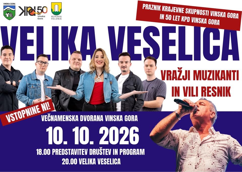 Velika veselica ob prazniku KS Vinska Gora in 50 let KPD Vinska Gora